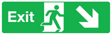 Exit door diagonal right down arrow sign MJN Safety Signs Ltd