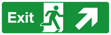 Exit door diagonal right up arrow sign MJN Safety Signs Ltd