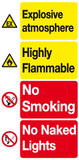 Explosive atmosphere Highly Flammable sign MJN Safety Signs Ltd