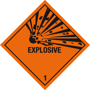 Explosive Contents Label Explosive label | Dangerous substance labels | MJN Safety Signs Ltd