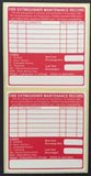 50 x Red Fire extinguisher maintenance labels MJN