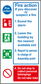 Fire action landscape small prestige silver sign - slim sign – MJN ...