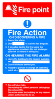 Fire action sign with fire point MJN Safety Signs Ltd