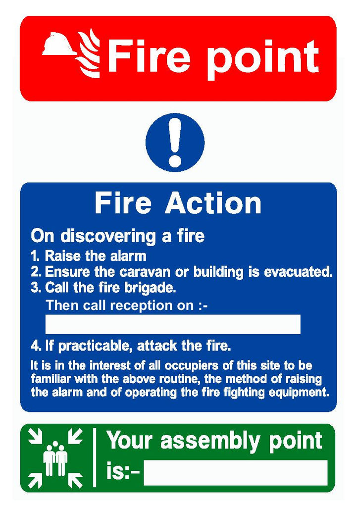 Fire Point sign for Caravans or Portable buildings | Safety signs – MJN ...