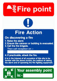 Fire Point sign for Caravans or Portable buildings MJN Safety Signs Ltd