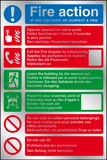 Fire action multi-lingual instructions prestige sign MJN Safety Signs Ltd