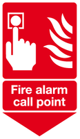 Fire alarm call point below sign MJN Safety Signs Ltd