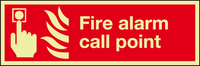Fire alarm call point photoluminescent sign MJN Safety Signs Ltd