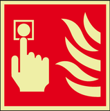 Fire alarm call point symbol photoluminescent sign MJN Safety Signs Ltd