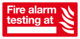 Fire alarm testing at sign MJN Safety Signs Ltd