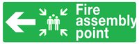 Fire assembly point left sign MJN Safety Signs Ltd