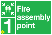 Fire assembly point sign with space for number MJN Safety Signs Ltd