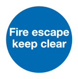 Fire escape Keep clear sign MJN Safety Signs Ltd