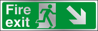 Fire exit diagonal right down prestige sign MJN Safety Signs Ltd