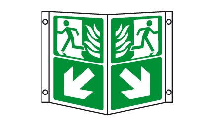 Fire Exit Protjection Signs Fire exit directional projecting sign | UK Sign supplier – MJN Safety ...
