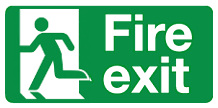 Fire exit door on left sign MJN Safety Signs Ltd