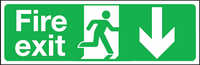Double Sided Hanging Fire Exit down sign MJN Safety Signs Ltd