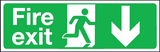 Large format signs Fire exit down MJN Safety Signs Ltd