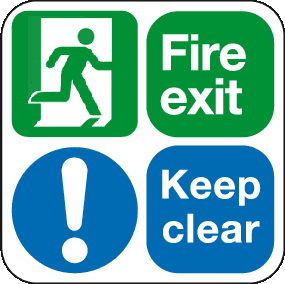 Fire Exit and Keep Clear floor graphic sign MJN Safety Signs Ltd
