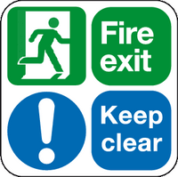 Fire Exit and Keep Clear floor graphic sign MJN Safety Signs Ltd