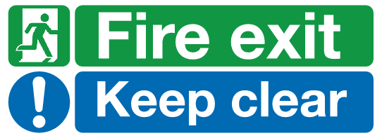 Fire Exit Keep clear sign Safety sign