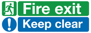 Fire Exit Keep clear sign Safety sign MJN Safety Signs Ltd
