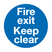 Fire exit Keep clear sign MJN Safety Signs Ltd