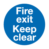 Fire exit Keep clear sign MJN Safety Signs Ltd