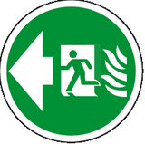 Fire Exit left floor graphics sign MJN Safety Signs Ltd