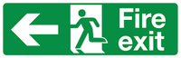 Large format signs Fire exit left MJN Safety Signs Ltd
