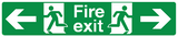 Double Sided Hanging Fire exit left and right sign MJN Safety Signs Ltd