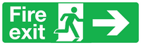 Large format signs Fire exit right MJN Safety Signs Ltd