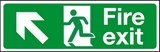 Fire Exit Up diagonal left sign MJN Safety Signs Ltd