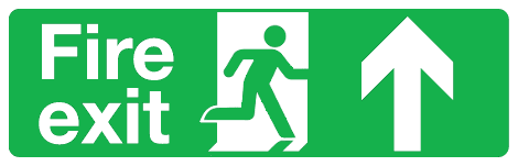 Large format signs Fire exit straight MJN Safety Signs Ltd