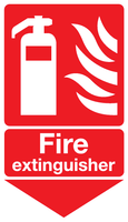 Fire Extinguisher below sign MJN Safety Signs Ltd