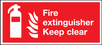 Fire extinguisher keep clear sign MJN Safety Signs Ltd