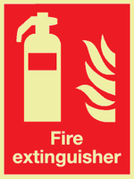 Fire extinguisher photoluminescent sign MJN Safety Signs Ltd