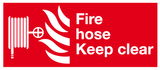 Fire hose keep clear sign MJN Safety Signs Ltd