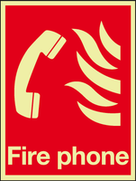 Fire phone photoluminescent sign MJN Safety Signs Ltd