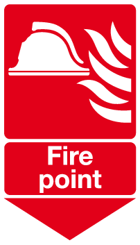 Fire point below sign | Fire equipment signs | MJN Safety Signs Ltd