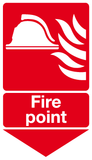 Fire point below sign MJN Safety Signs Ltd