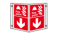 Fire point directional projecting sign MJN Safety Signs Ltd