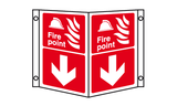 Fire point directional projecting sign MJN Safety Signs Ltd
