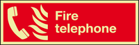 Fire telephone photoluminescent sign MJN Safety Signs Ltd