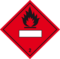 Flammable gas label with blank space MJN Safety Signs Ltd