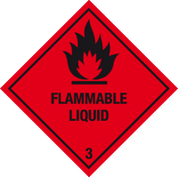 Flammable liquid label MJN Safety Signs Ltd