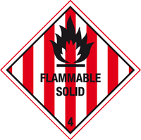Flammable solid label MJN Safety Signs Ltd