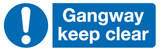Gangway keep clear sign MJN Safety Signs Ltd