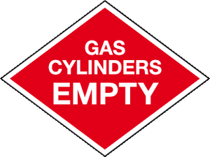 Gas Cylinders Empty Cylinder marking signs MJN Safety Signs Ltd