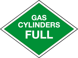 Gas Cylinders Full Cylinder marking signs MJN Safety Signs Ltd
